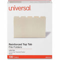 Universal 1/5 Tab Cut Letter Top Tab File Folder, 8 1/2" Width x 11" Length, 100 Box, UNV16115