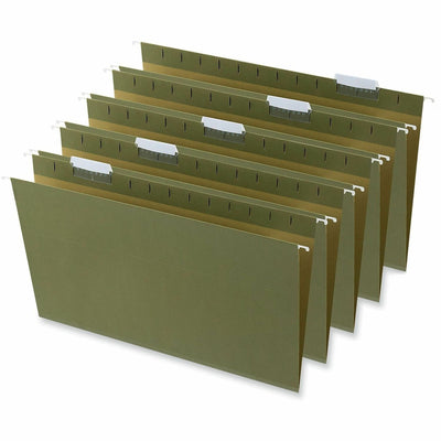 Universal 1/5 Tab Cut Legal Hanging Folder, Standard Green, 8 1/2" Width x 14" Length, 25 Box, UNV14151
