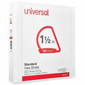 Universal Slant D-Ring View Binder, 3 Rings, 1.5" Capacity, 11 x 8.5, White, 8 1/2" Width x 11" Length, UNV20744