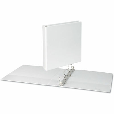 Universal Slant D-Ring View Binder, 3 Rings, 1.5" Capacity, 11 x 8.5, White, 8 1/2" Width x 11" Length, UNV20744