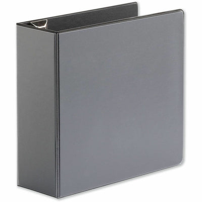 Universal Deluxe Easy-to-Open D-Ring View Binder, 3 Rings, 4" Capacity, 11 x 8.5, Black, 8 1/2" Width x 11" Length, UNV30753