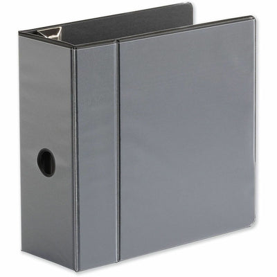 Universal Deluxe Easy-to-Open D-Ring View Binder, 3 Rings, 5" Capacity, 11 x 8.5, Black, 8 1/2" Width x 11" Length, UNV30755
