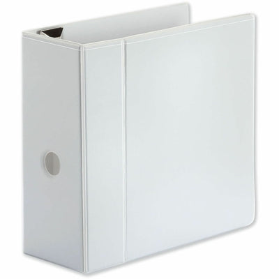 Universal Deluxe Easy-to-Open D-Ring View Binder, 3 Rings, 5" Capacity, 11 x 8.5, White, 8 1/2" Width x 11" Length, UNV30756
