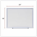 Universal Deluxe Melamine Dry Erase Board, 24" x 18", White Surface, Satin Aluminum Frame, UNV44618
