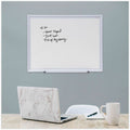 Universal Deluxe Melamine Dry Erase Board, 24" x 18", White Surface, Satin Aluminum Frame, UNV44618