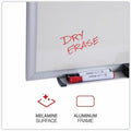 Universal Deluxe Melamine Dry Erase Board, 24" x 18", White Surface, Satin Aluminum Frame, UNV44618