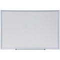 Universal Deluxe Melamine Dry Erase Board, 36" x 24", White Surface, Satin Aluminum Frame, UNV44624