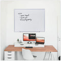 Universal Deluxe Melamine Dry Erase Board, 48" x 36", White Surface, Satin Aluminum Frame, UNV44636