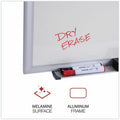Universal Deluxe Melamine Dry Erase Board, 48" x 36", White Surface, Satin Aluminum Frame, UNV44636