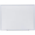 Universal Deluxe Melamine Dry Erase Board, 48" x 36", White Surface, Satin Aluminum Frame, UNV44636