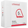 Universal Slant D-Ring View Binder, 3 Rings, 5" Capacity, 11 x 8.5, White, 8 1/2" Width x 11" Length, UNV20997