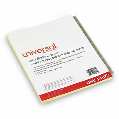 Universal Insertable Tab Index, 8-Tab, 11 x 8.5, Buff, Clear Tabs, 6 Sets, 8.50" Width x 11" Length, UNV21873