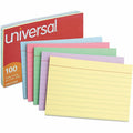 Universal Index Cards, Ruled, 5 x 8, Assorted, 100/Pack, Violet, 5" Width x 8" Length, UNV47256