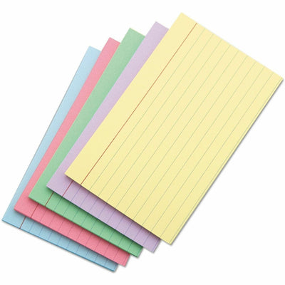 Universal Index Cards, Ruled, 5 x 8, Assorted, 100/Pack, Violet, 5" Width x 8" Length, UNV47256