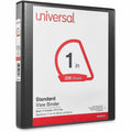 Universal Slant D-Ring View Binder, 3 Rings, 1" Capacity, 11 x 8.5, Black, 8 1/2" Width x 11" Length, UNV20741