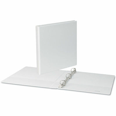 Universal Slant D-Ring View Binder, 3 Rings, 1" Capacity, 11 x 8.5, White, 4/Pack, 8 1/2" Width x 11" Length, UNV20742PK