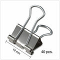 Universal Binder Clips with Storage Tub, Small, Silver, 40/Pack, UNV11240
