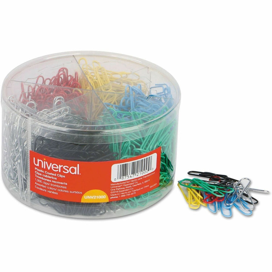 Universal Paper Clip, Yellow, Steel Wire, 1000 / Pack, UNV21000