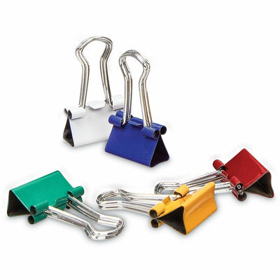 Universal Binder Clips with Storage Tub, Mini, Assorted Colors, 60/Pack, White, UNV31027