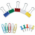 Universal Binder Clip/Paper Clip/Push Pin Set, Yellow, 6 Kit, UNV31203