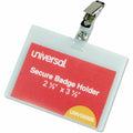 Universal Deluxe Name Badge Holder, Clear, 50 / Box, UNV56006