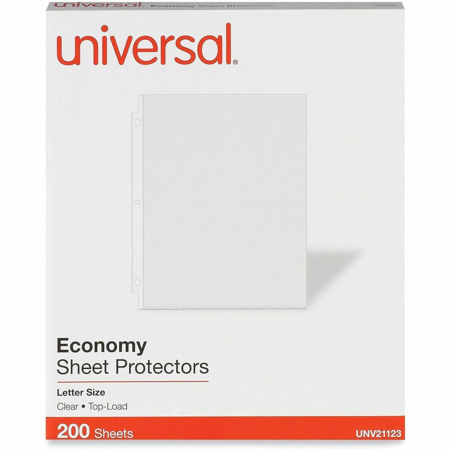 Universal Sheet Protector, 8.5" Width x 11" Length, Clear, Polypropylene, 200 / Box, UNV21123