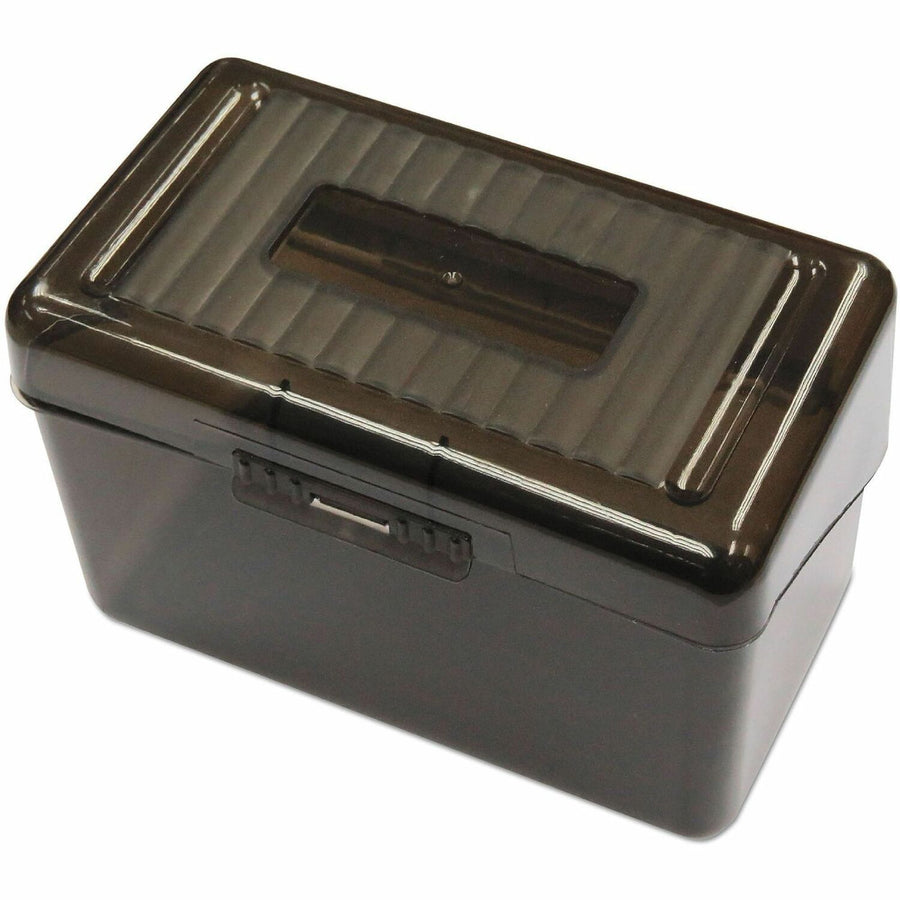 Universal Card Holder, 6.8" x 4.5", Translucent Black, Plastic, Secure, 2 / Pack, UNV47287