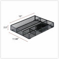 Universal Metal Mesh Drawer Organizer, Six Compartments, 15 x 11.88 x 2.5, Black, UNV20021
