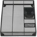 Universal Metal Mesh Drawer Organizer, Six Compartments, 15 x 11.88 x 2.5, Black, UNV20021