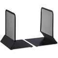 Universal Metal Mesh Bookends, Nonskid Base, 5.38 x 5.38 x 6.75, Black, Pair, 6 Pair, UNV20025