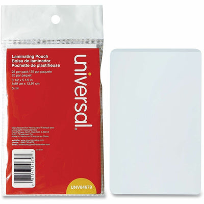 Universal Laminating Pouch, Clear, 25 / Pack, UNV84679