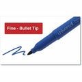 Universal Pen-Style Permanent Marker, Fine Bullet Tip, Blue, Dozen, 1 Dozen, UNV07073