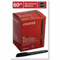 Universal Pen-Style Permanent Marker Value Pack, Fine Bullet Tip, Black, 60/Pack, UNV07074
