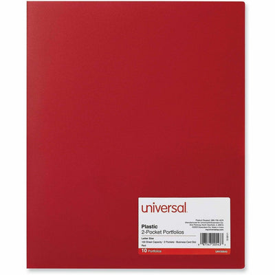 Universal Pocket Folder, 11" Width x 8 1/2" Length, 10 Pack, UNV20543