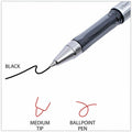 Universal Gel Pen, Stick, Medium 0.7 mm, Black Ink, Silver/Black Barrel, Dozen, 1 Dozen, UNV39620