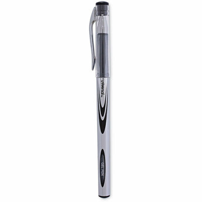 Universal Gel Pen, Stick, Medium 0.7 mm, Black Ink, Silver/Black Barrel, Dozen, 1 Dozen, UNV39620