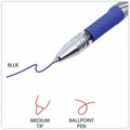 Universal Gel Pen, Stick, Medium 0.7 mm, Blue Ink, Silver/Blue Barrel, Dozen, 1 Dozen, UNV39621