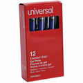 Universal Gel Pen, Stick, Medium 0.7 mm, Blue Ink, Silver/Blue Barrel, Dozen, 1 Dozen, UNV39621