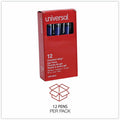 Universal Gel Pen, Stick, Medium 0.7 mm, Blue Ink, Silver/Blue Barrel, Dozen, 1 Dozen, UNV39621