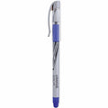 Universal Gel Pen, Stick, Medium 0.7 mm, Blue Ink, Silver/Blue Barrel, Dozen, 1 Dozen, UNV39621