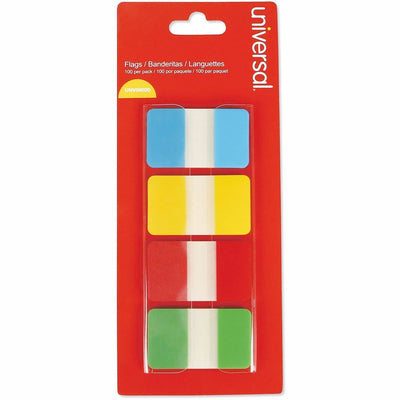 Universal Self Stick Index Tab, 1", Assorted Colors, 100/Pack, Yellow, UNV99020