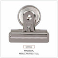 Universal Bulldog Magnetic Clips, Medium, Nickel, 12/Pack, UNV31261