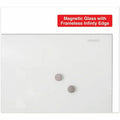 Universal Frameless Magnetic Glass Marker Board, 36" x 24", Translucent Frost Surface, UNV43202