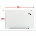 Universal Frameless Magnetic Glass Marker Board, 36" x 24", Translucent Frost Surface, UNV43202