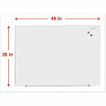 Universal Frameless Magnetic Glass Marker Board, 48" x 36", White Surface, UNV43203