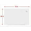 Universal Frameless Magnetic Glass Marker Board, 72" x 48", White Surface, UNV43204