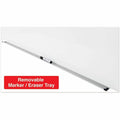 Universal Frameless Magnetic Glass Marker Board, 72" x 48", White Surface, UNV43204