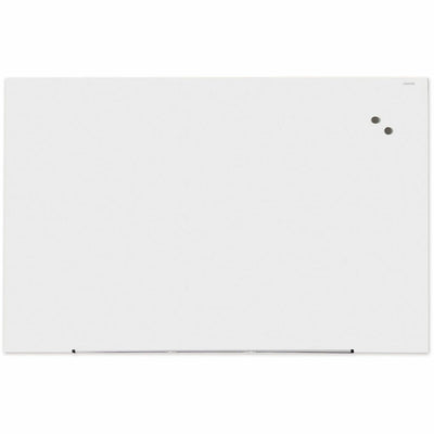 Universal Frameless Magnetic Glass Marker Board, 72" x 48", White Surface, UNV43204