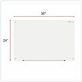 Universal Frameless Glass Marker Board, 36" x 24", White Surface, UNV43232