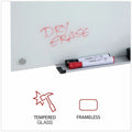 Universal Frameless Glass Marker Board, 36" x 24", White Surface, UNV43232